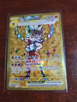 Cinderace ex SVP 163 Gold Full Art Black Star Promo Pokemon Card - Image 1
