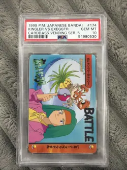 Pokemon Card #174 Kingler Vs Exeggutor Carddass Vending Anime Japanese PSA 10 - Image 1