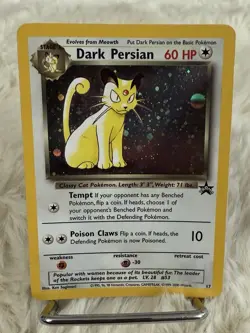 Pokemon TCG Dark Persian Promo 1999-2000 #17 Rare Holo Card Black Promo Star NM - Image 1