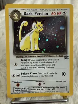 Pokemon TCG Dark Persian Promo 1999-2000 #17 Rare Holo Card Black Promo Star NM - Image 2