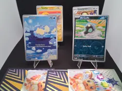 Pokemon TCG 4 Card Lot Full-Art, Reverse Holos with Player sleeves - Image 1