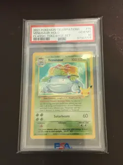 PSA 10 GEM MINT Venusaur 15/102 CLASSIC HOLO Celebrations Pokemon Card - Image 1