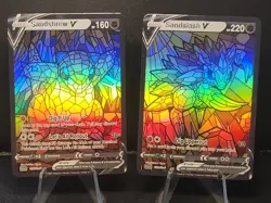 Sandshrew & Sandslash CUSTOM Made Stained Glass Holo Van Gogh Shiny Card - Image 1