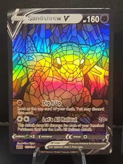 Sandshrew & Sandslash CUSTOM Made Stained Glass Holo Van Gogh Shiny Card - Image 3