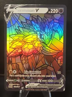 Sandshrew & Sandslash CUSTOM Made Stained Glass Holo Van Gogh Shiny Card - Image 4