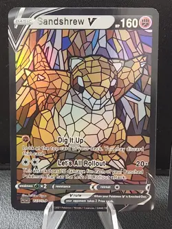 Sandshrew & Sandslash CUSTOM Made Stained Glass Holo Van Gogh Shiny Card - Image 5