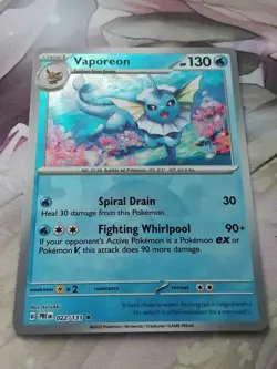 Vaporeon Pokeball | 022/131 Holo Textured Card Rare | Prismatic Evolutions - Image 1