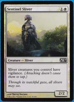 Sentinel Sliver FOIL Magic 2014 / M14 NM White Common CARD (508031) ABUGames - Image 1