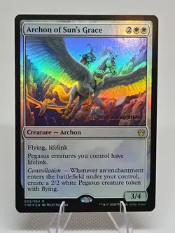 Archon of Sun's Grace FOIL X1 THB MTG Theros Beyond Death Prerelease Promo Stamp - Image 1