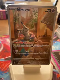 Pokemon Mimikyu Sv: Scarlet & Violet Promo Holo Basic Psychic 075 70HP Safeguard - Image 1