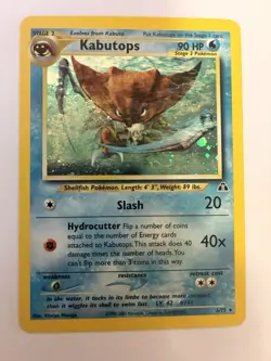 Kabutops - 6/75 - Pokemon Neo Discovery Unlimited Holo Rare Card - MP - Image 1