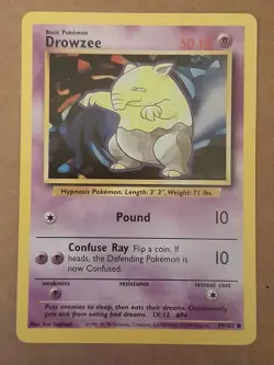 Pokemon Drowzee 49/102 Base Set Unlimited NM-Mint See Pictures - Image 1