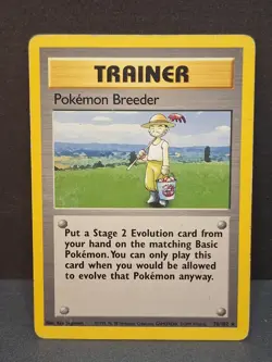 Pokemon Breeder Trainer Card 76/102 Vintage 1999 WOTC TCG Sugimori Non Holo - Image 1