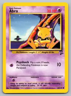 Pokemon TCG Base Set 2 Abra 065/130 - Image 1