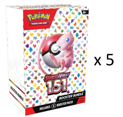 PLFEB $100 OFF 5x Pokemon TCG Scarlet & Violet 151 Booster Bundle Sealed - Image 1