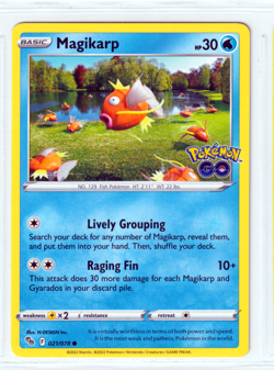 Magikarp 21/78 Pokemon Go ENGLISH Common 2022 Near Mint Pokemon - Image 1