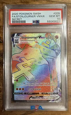PSA 10 Stonjourner VMAX (secret) #205 2020 Pokemon Sword & Shield Base Set SWSH - Image 3