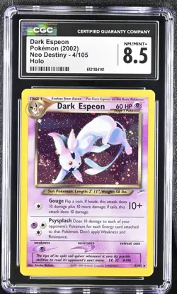 CGC 8.5 Dark Espeon 2002 Neo Destiny 4/105 Holo SWIRL Pokemon Card - Image 1