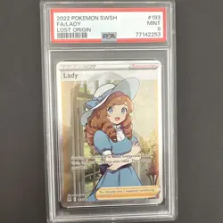 Pokemon 2022 Lost Origin Full Art Trainer LADY #193 PSA 9 Mint RARE - Image 1