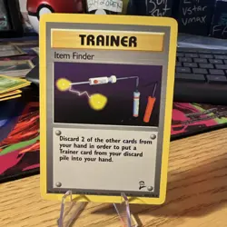 Pokemon TCG Item Finder Trainer Base Set 2 103/130 Card Stock English 2000 - Image 2