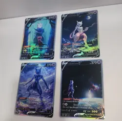 Lot of 4 Custom holo Mewtwo V Pokemon Trading Card sleeved & top loaded custom - Image 5