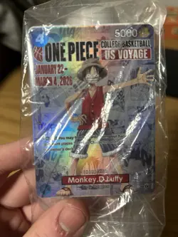One Piece Monkey.D.Luffy US Voyage College Basketball Promo Card #P-055 Sealed - Image 1