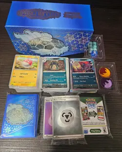 Pokemon 330 Mix All Sets Cards Bundle + Sleeves + Accessories - Image 1