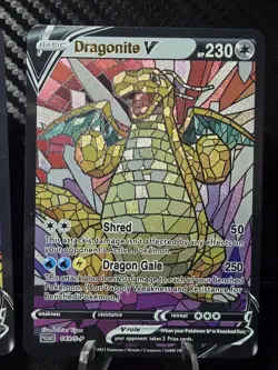 Dratini, Dragonair & Dragonite CUSTOM Stained Glass Holo Cards -Display Only - Image 5