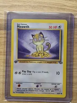 Pokemon 1999 WOTC Jungle 1st Edition Meowth 56/64 - Near Mint - Image 1