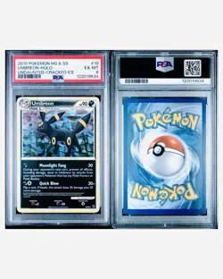 PSA 6 2010 UMBREON UNDAUNTED POKEMON 10 CRACKED ICE HEARTGOLD SOULSILVER - Image 1