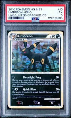 PSA 6 2010 UMBREON UNDAUNTED POKEMON 10 CRACKED ICE HEARTGOLD SOULSILVER - Image 2