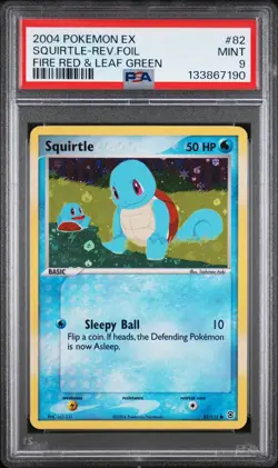 2004 Pokemon FRLG #82 Squirtle Reverse Foil PSA 9 Mint EX Fire Red Leaf Green - Image 1