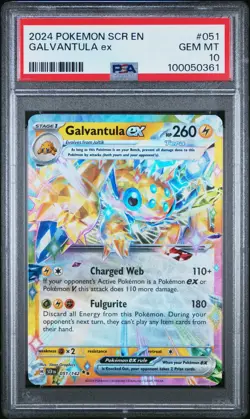 PSA 10 GEM MINT Galvantula EX 051/142 POKEMON SV07: Stellar Crown :: CRYSTAL :: - Image 1