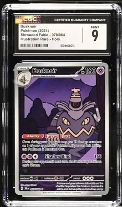 Dusknoir Illustration Rare Holo 070/064 - 2024 Pokemon Shrouded Fable CGC MINT 9 - Image 1