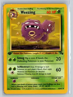 Pokemon TCG - Weezing - Fossil Series 45/62 - 1st Edition - LP - Image 1