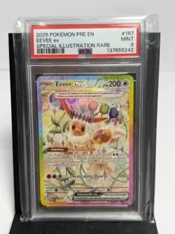 2025 Pokemon EEVEE EX 167/131 Prismatic Evolutions SIR Holo English PSA 9 - Image 1