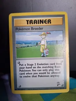 Pokemon Breeder 105/130 Base Set 2 Regular MP+ - Image 1