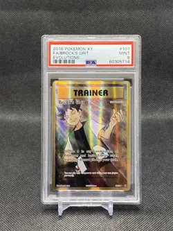 2016 Pokemon Evolutions #107 Brock’s Grit Full Art PSA 9 Mint - Image 1