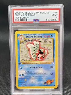Pokemon Gym Heroes #55 - Misty's Seaking - MINT - 1st Edition - PSA 9! - Image 1