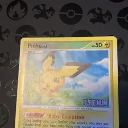 Pokemon - Pichu 45/100 Platinum Reverse Holo Burger King Promo Stamped MP - Image 2