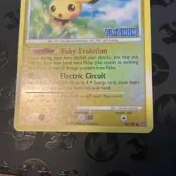 Pokemon - Pichu 45/100 Platinum Reverse Holo Burger King Promo Stamped MP - Image 3