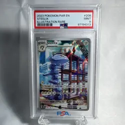 2023 POKEMON PAR EN-PARADOX RIFT ILLUSTRATION RARE #208 STEELIX PSA 9 - Image 1