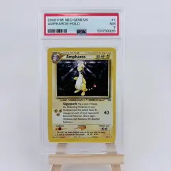 2000 Pokemon Neo Genesis Ampharos - Holo Card NM #1 PSA 7 Unlimited - Image 1