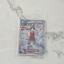 One Piece College Basketball CCG Monkey.D.Luffy US Voyage Promo Card 5000 Power - Image 1