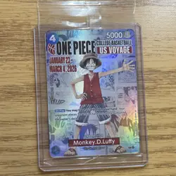 One Piece College Basketball CCG Monkey.D.Luffy US Voyage Promo Card 5000 Power - Image 4