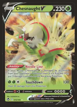 SWSH12: Silver Tempest Chesnaught V #015/195 Ultra Rare Pokemon Card - Image 1