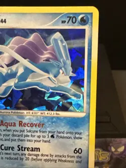 Pokemon Card Suicune 19/132 Secret Wonders Cracked Ice Holo Light Play - Image 4