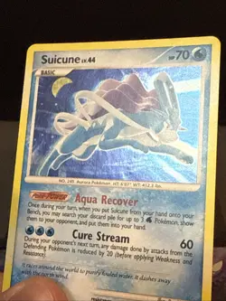 Pokemon Card Suicune 19/132 Secret Wonders Cracked Ice Holo Light Play - Image 5