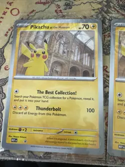 2 Pikachu At The Museum Pokemon X Natural History Sealed Museum Jumbo Promo Card - Image 3