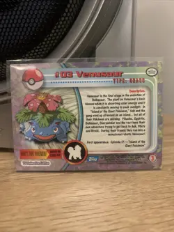 Venusaur #03 Topps Series 1 TV Animation Edition Blue Label Pokemon 1999 NM - Image 2